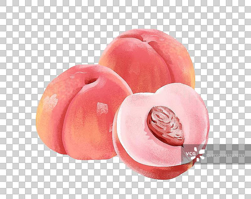 水果插画之桃子图片素材