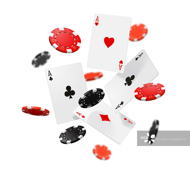 飞舞的赌场扑克牌和筹码图片素材