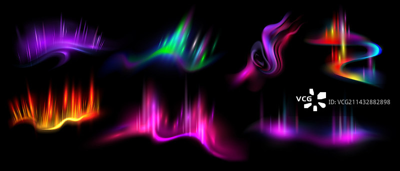 逼真的北极光场景图片素材