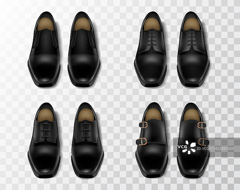 黑色皮鞋透明套装图片素材