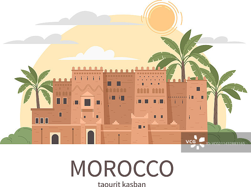 摩洛哥堡垒旅游构图图片素材