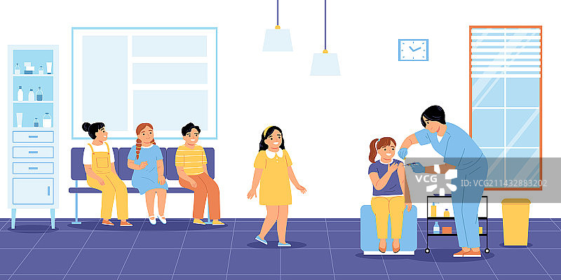 扁平化疫苗接种概念图片素材