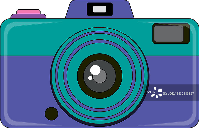 白色背景上的经典卡片相机图片素材