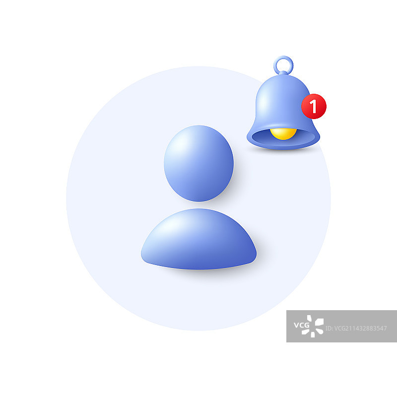 带闹钟的头像占位符3D图标图片素材