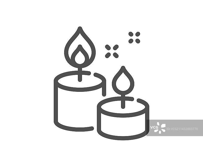 香薰蜡烛线条图标，水疗烛光标志图片素材
