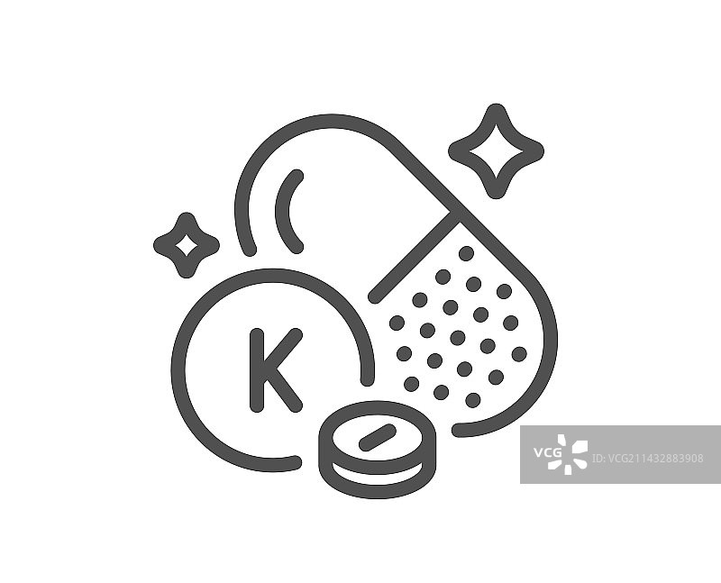 维生素K线性图标：食物营养素标志图片素材