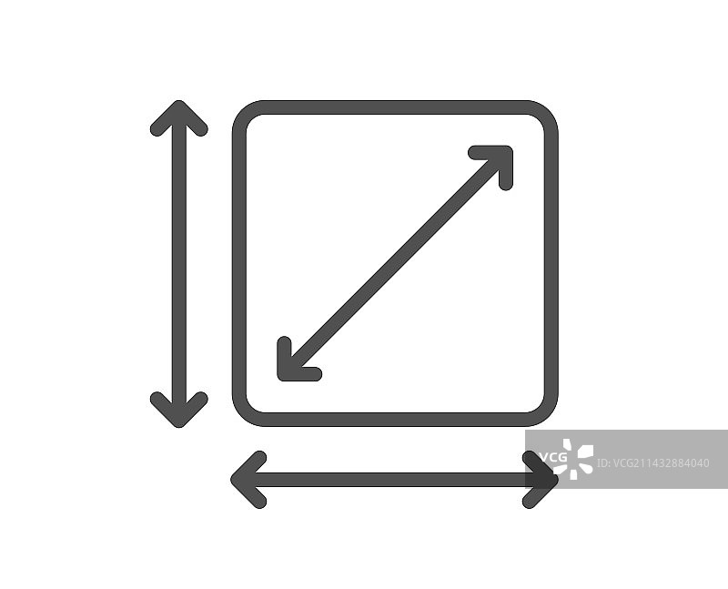 方形区域线图标房间尺寸标志图片素材