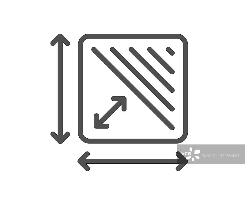 方形区域线图标房间尺寸标志图片素材