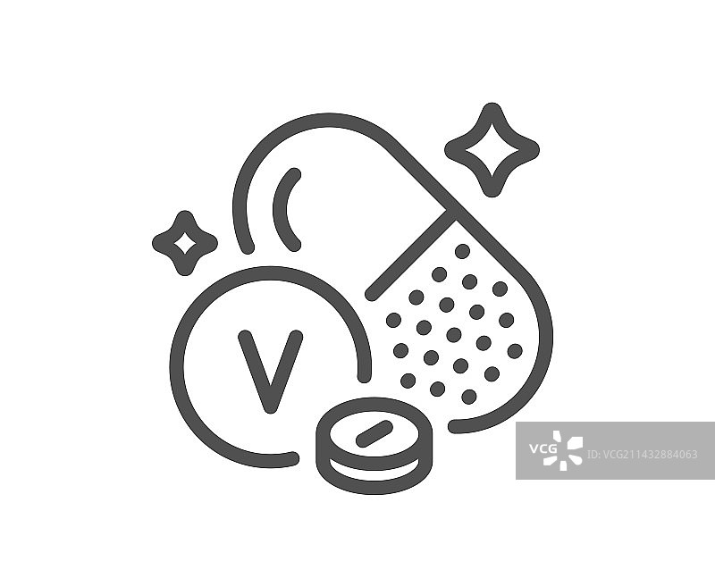 钒矿物线性图标化学元素V图片素材