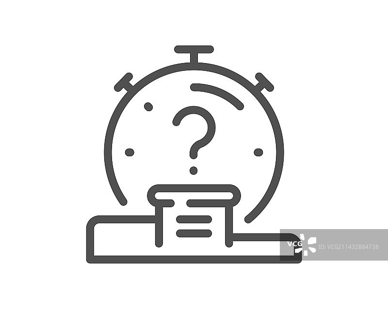 带问号的测验线性图标计时器图片素材