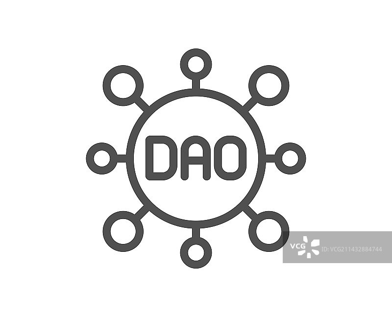 DAO线性图标：去中心化自治图片素材