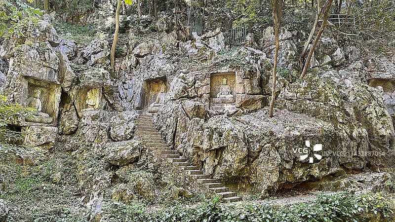 飞来峰造像图片素材