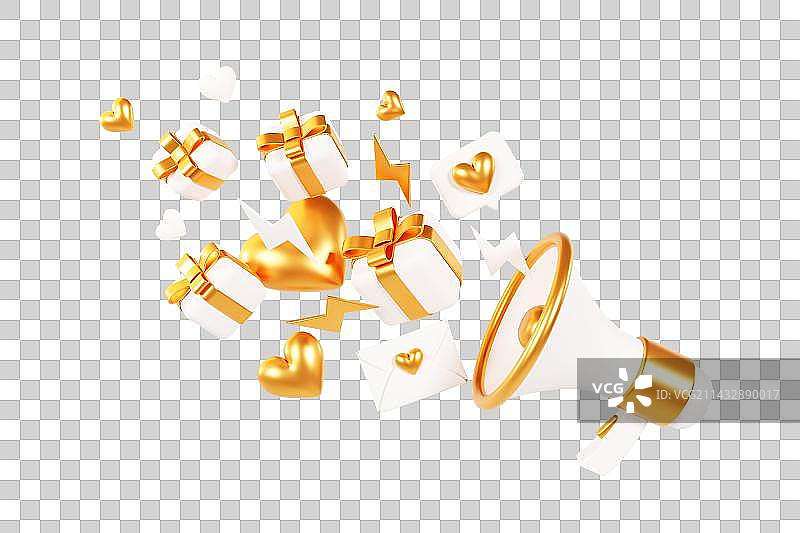 3D立体飞起来的礼盒图片素材