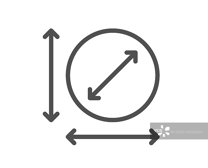 圆面积线图标，领土尺寸符号图片素材