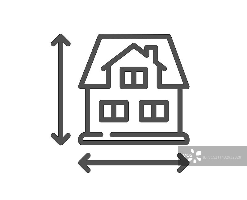 房屋尺寸线图标建筑尺寸标志图片素材