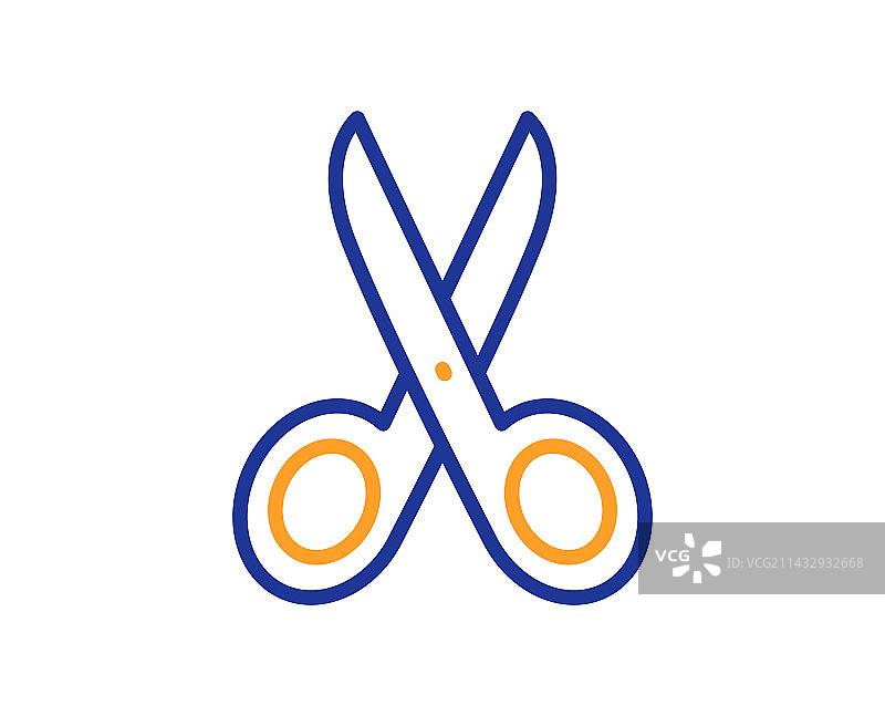 裁缝理发师或理发店剪裁线条图标图片素材