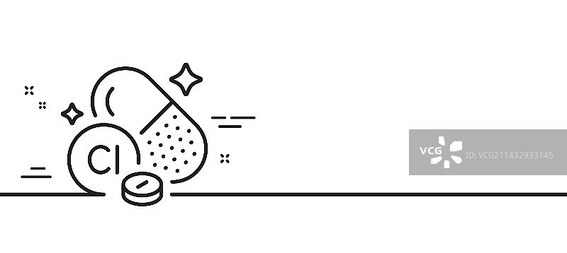 氯矿物线条图标化学元素Cl图片素材