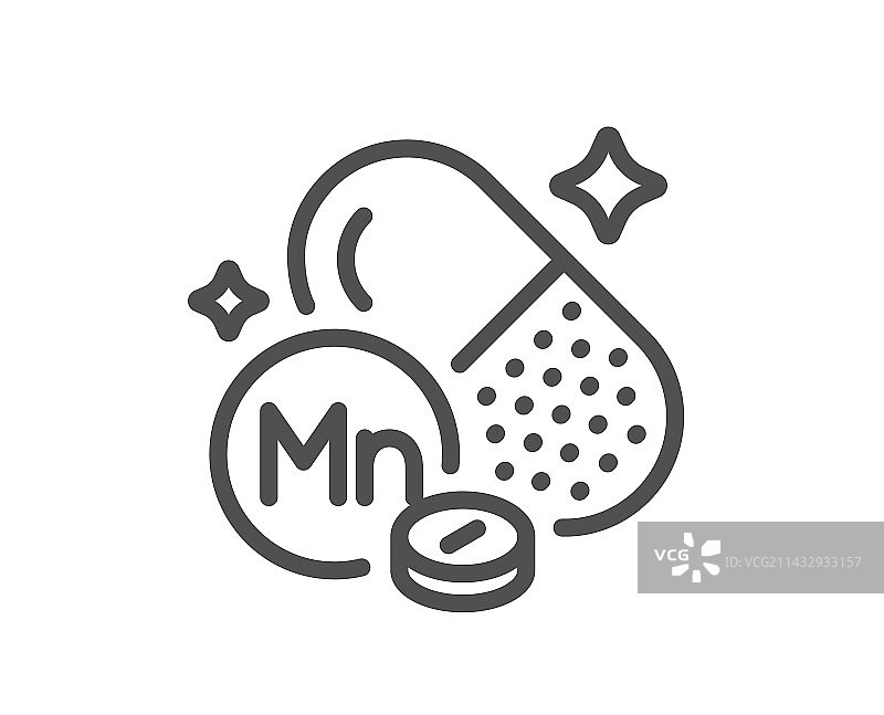 锰矿物线性图标化学元素图片素材