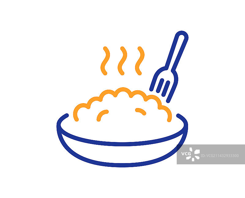 粥线条图标：米饭或燕麦标志图片素材