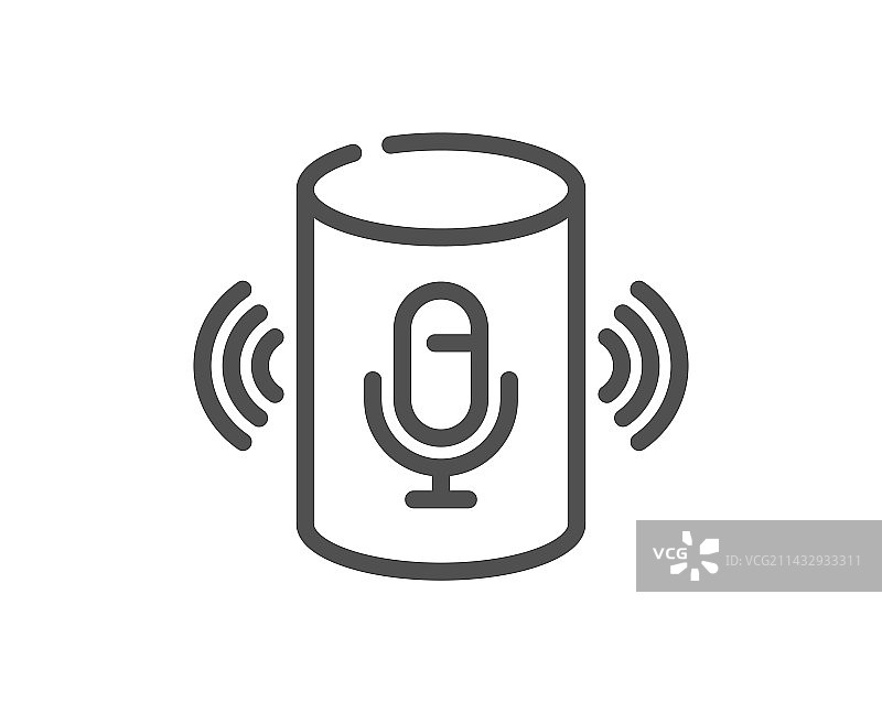 语音助手线性图标，智能音箱标志图片素材