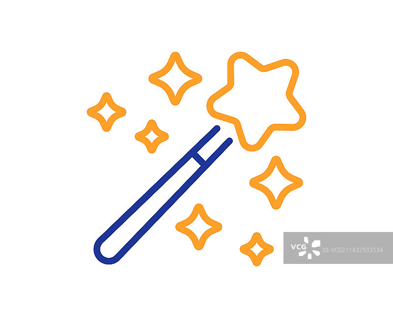 魔术师的魔法棒线条图标图片素材