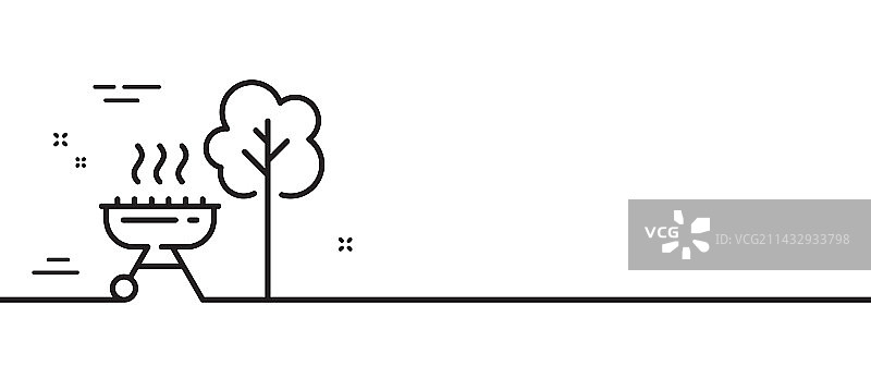 用于烹饪食物的烤架线条图标烧烤炉图片素材