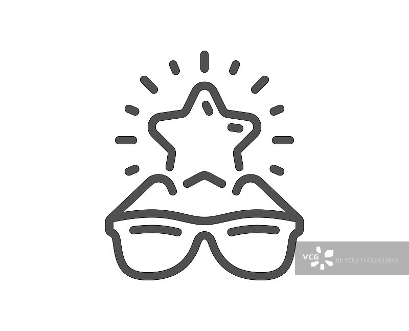 太阳镜线条图标太阳镜评测星形元素图片素材