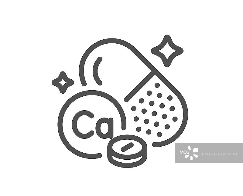 钙矿物质化学元素Ca线性图标图片素材