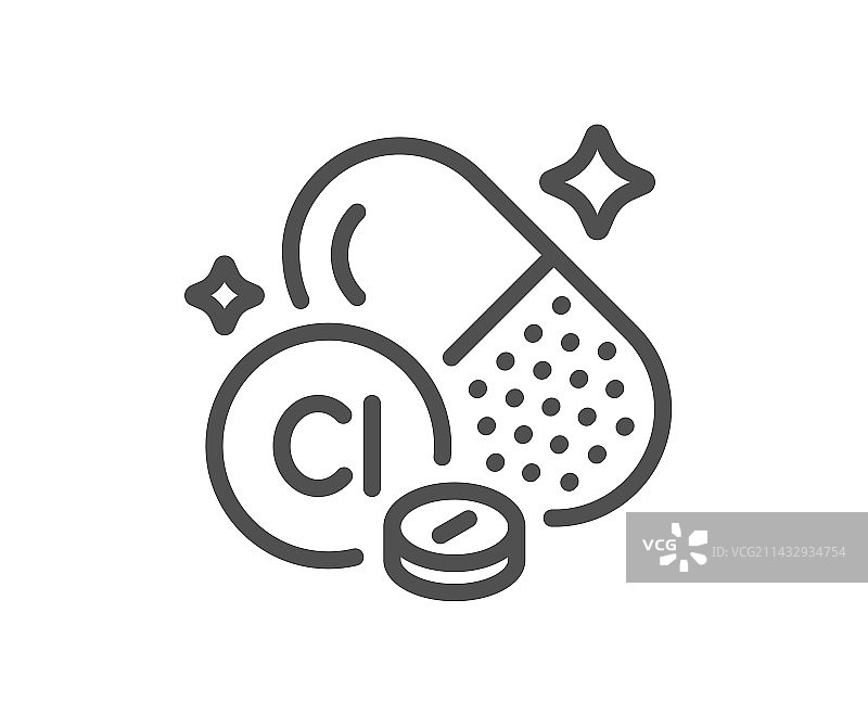 氯矿物线条图标化学元素Cl图片素材