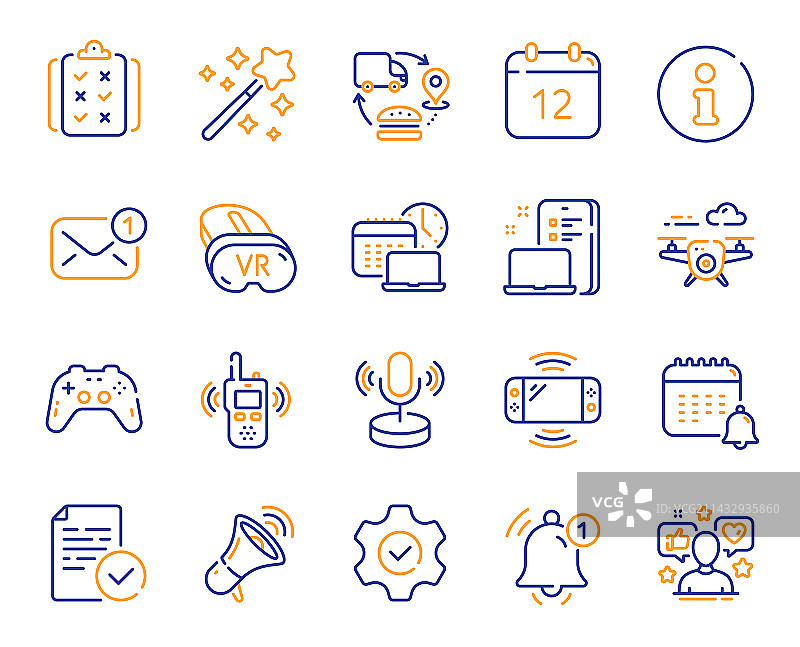 科技线条图标游戏机操纵杆手柄图片素材