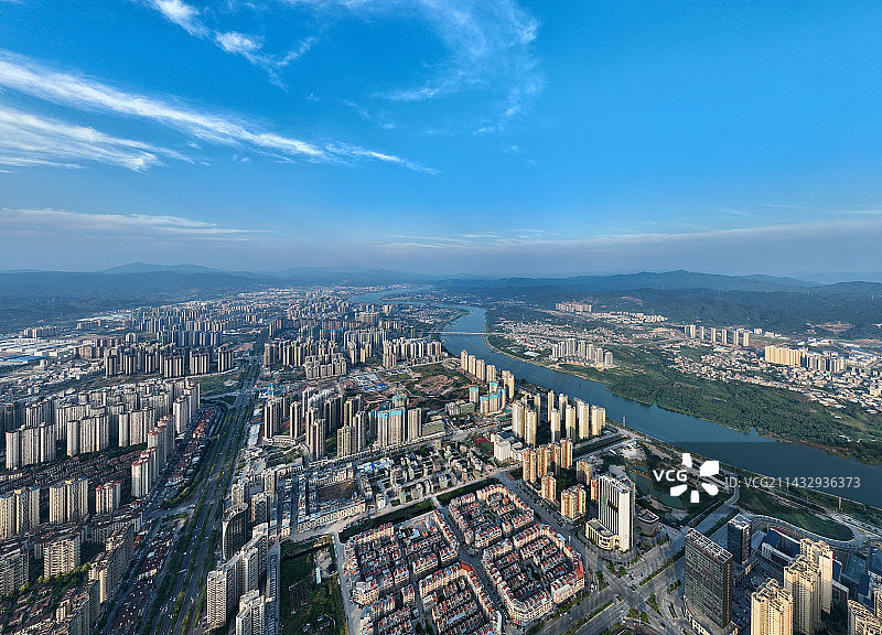 广东省河源市源城区越王广场桃花水母大剧院航拍图片素材