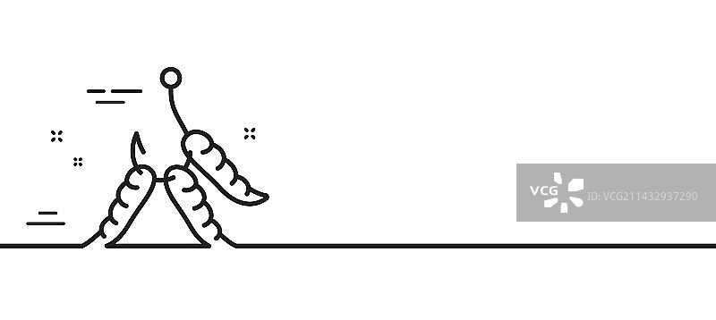 蛆虫线条图标，带蠕虫标志的鱼钩图片素材
