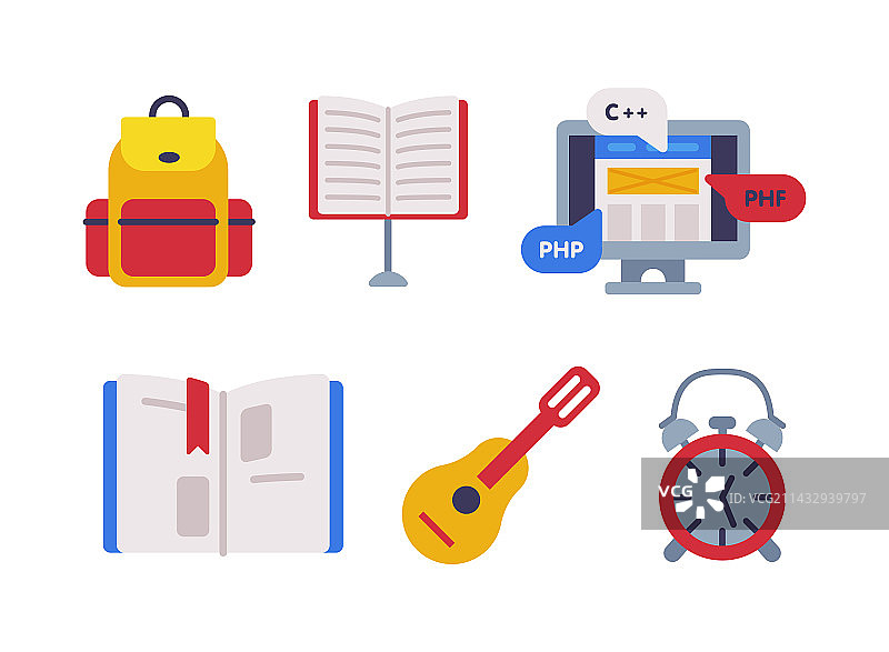 书包课本学习用品图片素材