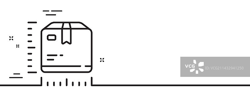包裹尺寸线型图标盒子尺寸标志图片素材