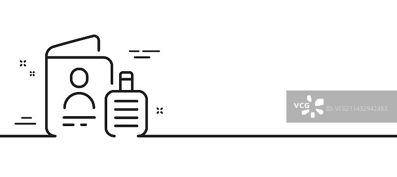护照旅行行李标志线条图标图片素材