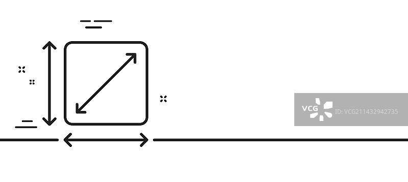 方形区域线图标房间尺寸标志图片素材
