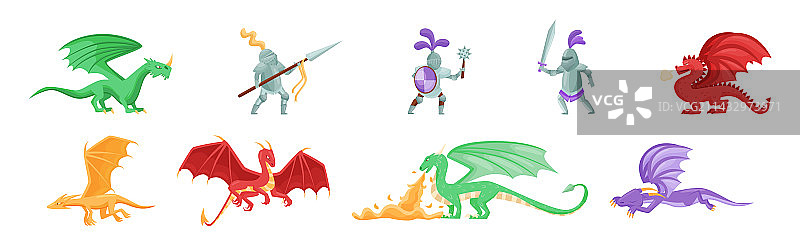 勇敢的中世纪骑士身穿盔甲手持武器图片素材