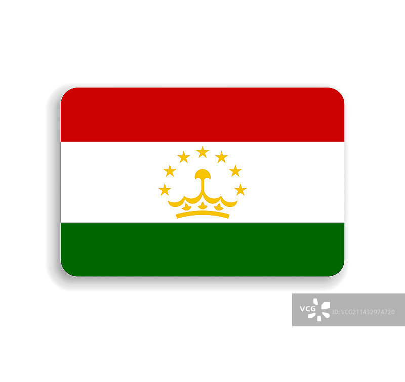 塔吉克斯坦国旗圆角矩形图片素材