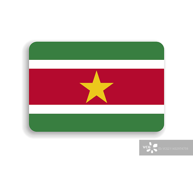 苏里南的圆角矩形旗帜图片素材