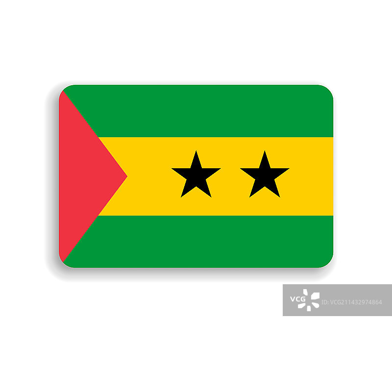 圣多美和普林西比圆形矩形旗帜图片素材