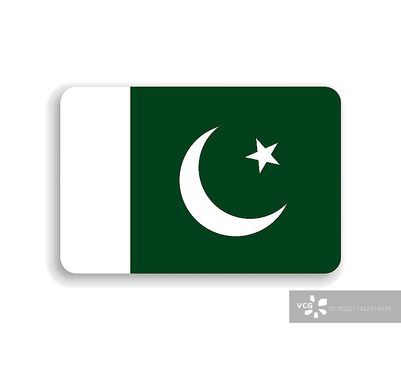 巴基斯坦圆角矩形旗帜图片素材