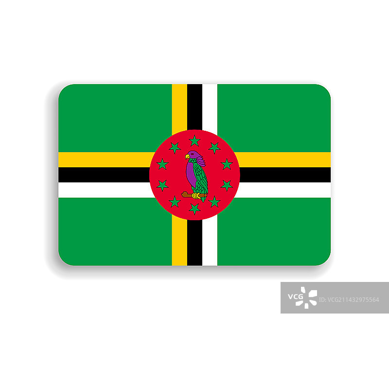 多米尼加的圆角矩形旗帜图片素材