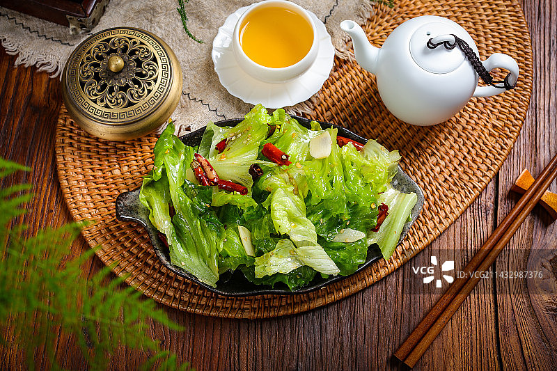 家常凉菜美食拌生菜图片素材