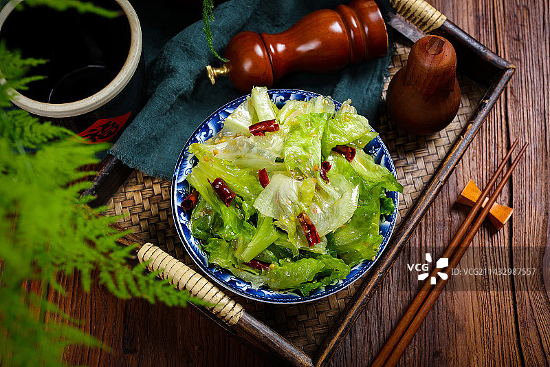 开胃爽口凉拌菜炝拌生菜图片素材