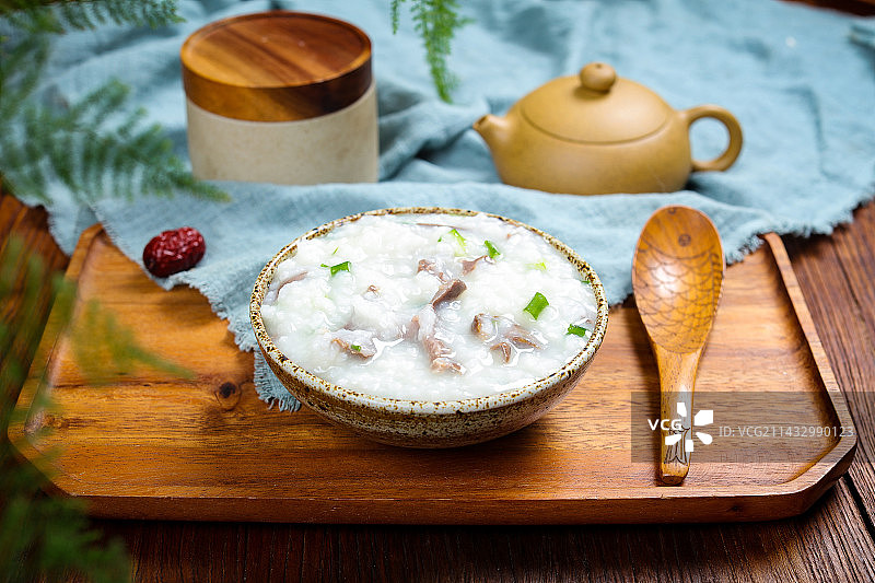 营养美味早餐粥品猪心粥图片素材