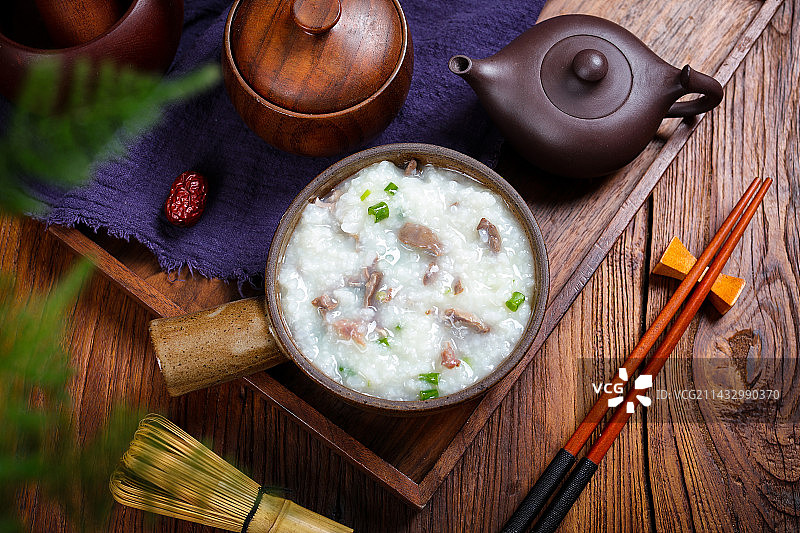 特色米粥美食猪心粥图片素材