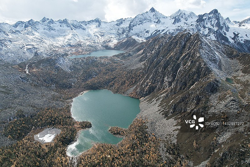 甘孜党岭葫芦海秋色图片素材