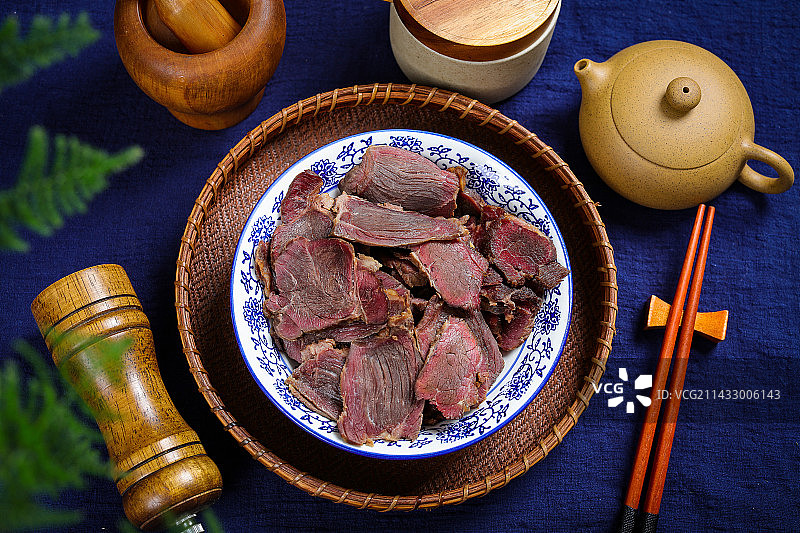 特色卤味菜肴美食卤驴肉图片素材