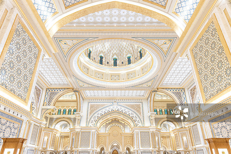 阿布扎比总统府，阿联酋首都，室内客厅大堂设计图片素材