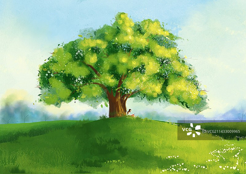 田野上的树图片素材